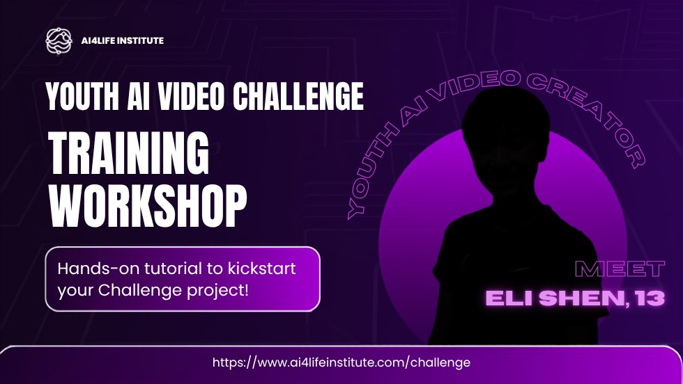 Youth AI Video Challenge, training workshop graphic