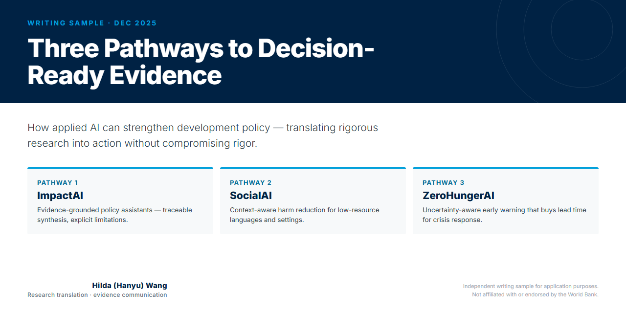 Three Pathways to Decision-Ready Evidence — writing sample